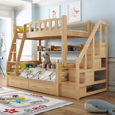 kids bedroom furniture set wooden bunk beds