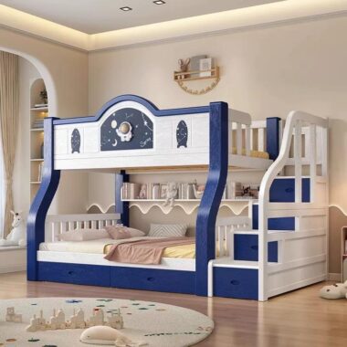 modern school bedroom kids wooden bunk beds