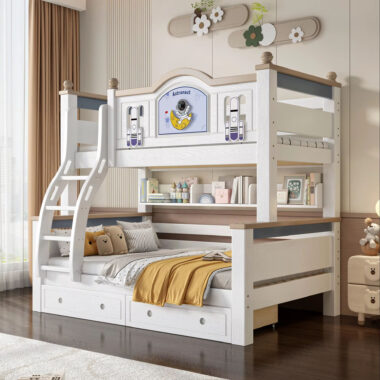 modern school bedroom kids wooden bunk beds
