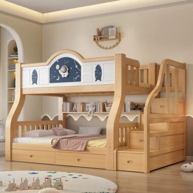 modern school bedroom kids wooden bunk beds