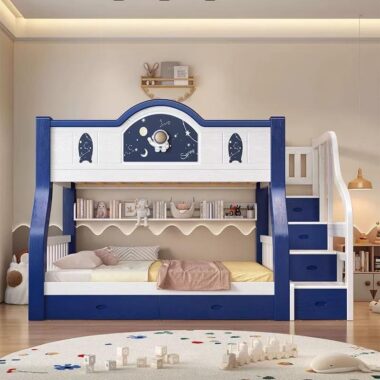 modern school bedroom kids wooden bunk beds