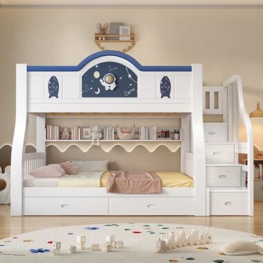 modern school bedroom kids wooden bunk beds