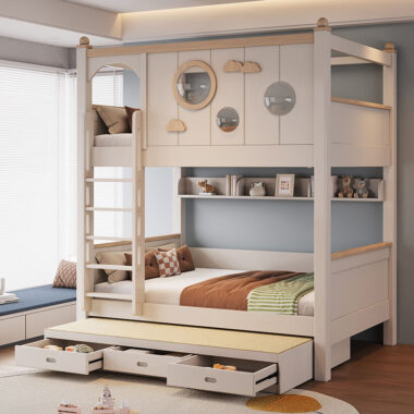 modern comfortable kids wooden bunk beds for school hotel apartment