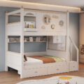 modern comfortable kids wooden bunk beds for school hotel apartment