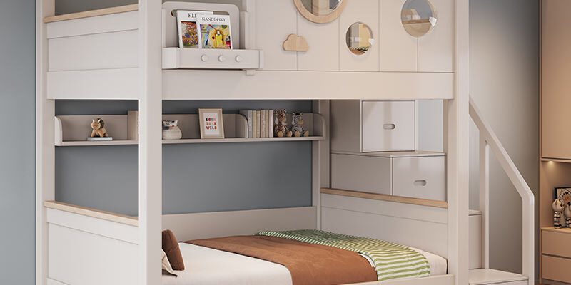 modern comfortable kids wooden bunk beds for school hotel apartment