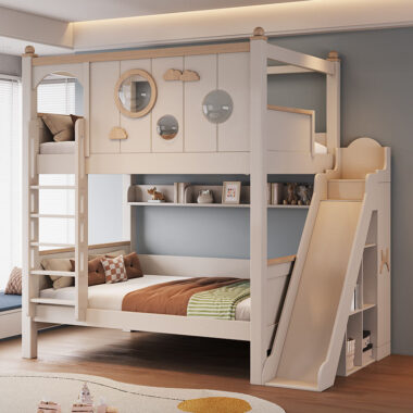 modern comfortable kids wooden bunk beds for school hotel apartment