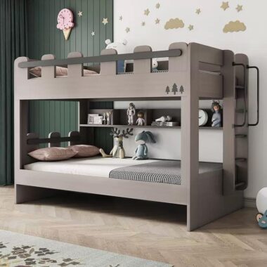 fashionable kids wooden bunk beds with stairs