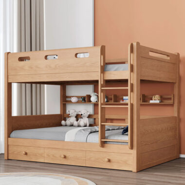minimalist kids wooden bunk beds with storage drawers bedroom furniture