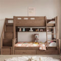 minimalist kids wooden bunk beds with storage drawers bedroom furniture