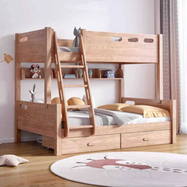minimalist kids wooden bunk beds with storage drawers bedroom furniture