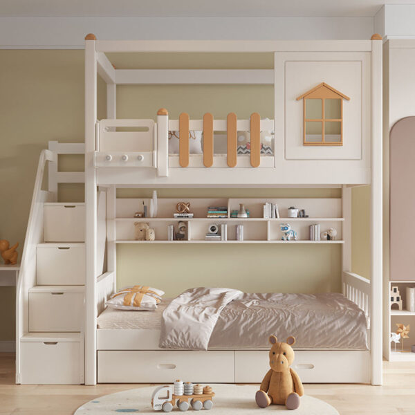 luxury modern kids wooden bunk beds bedroom furniture