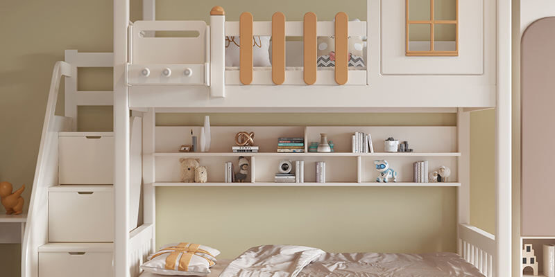 luxury modern kids wooden bunk beds bedroom furniture