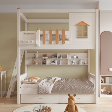 luxury modern kids wooden bunk beds bedroom furniture