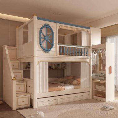 luxury modern kids wooden bunk beds bedroom furniture
