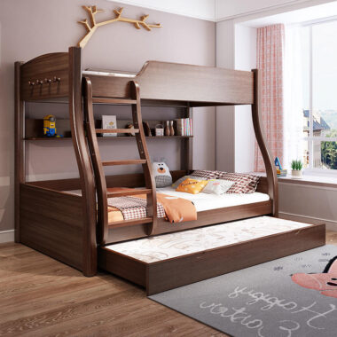 high-end modern kids bedroom wooden bunk beds