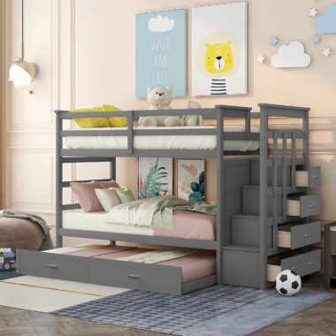 modern design kids wooden bunk beds bedroom furniture