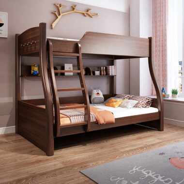 high-end modern kids bedroom wooden bunk beds