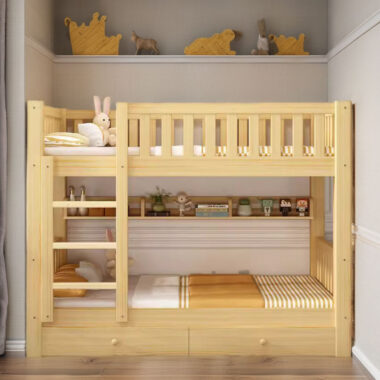 Modern multifunctional kids wooden bunk beds for children room