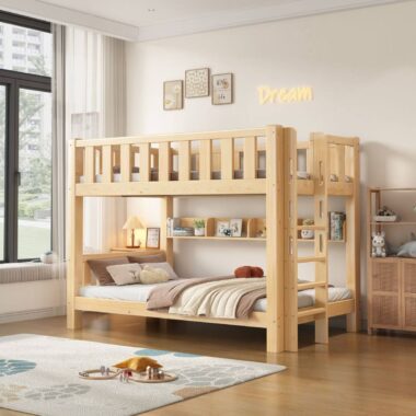 Modern multifunctional kids wooden bunk beds for children room