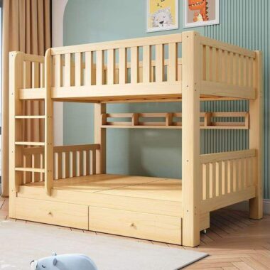 Modern multifunctional kids wooden bunk beds for children room