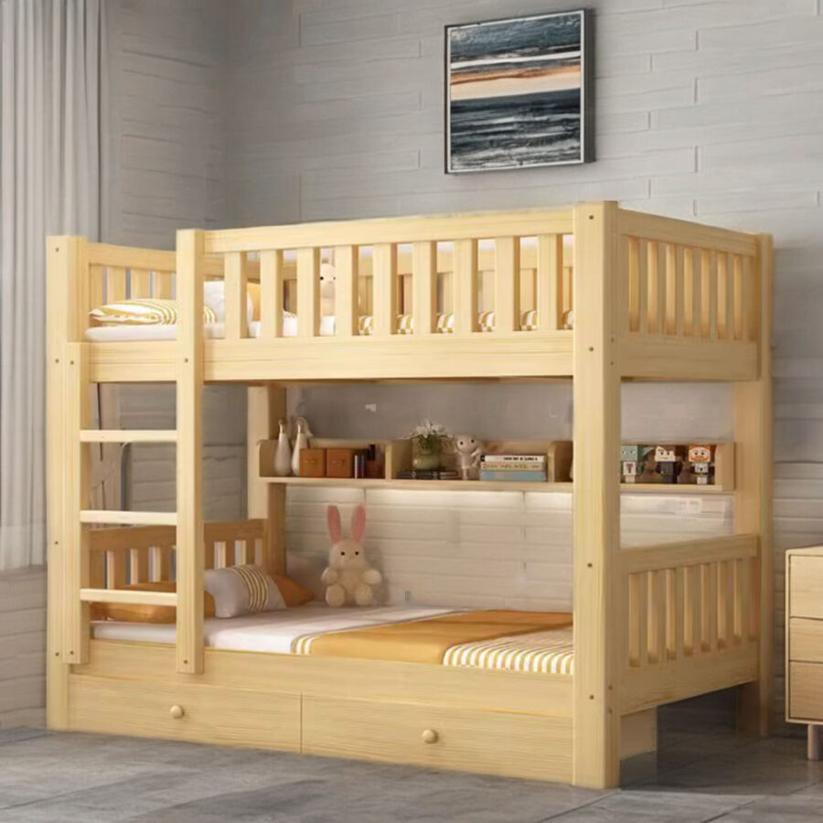 Modern multifunctional kids wooden bunk beds for children room
