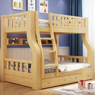 bedroom mother and baby wooden bunk beds upper lower design