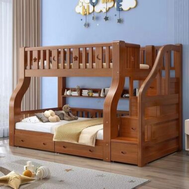 bedroom mother and baby wooden bunk beds upper lower design