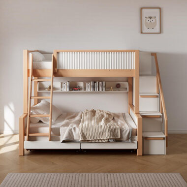 Wooden bunk beds suitable for adults and kids bedroom furniture