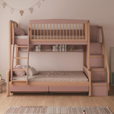 Wooden bunk beds suitable for adults and kids bedroom furniture