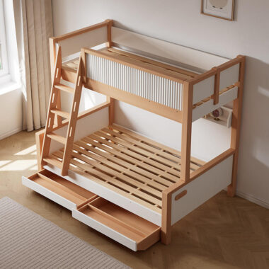 Wooden bunk beds suitable for adults and kids bedroom furniture